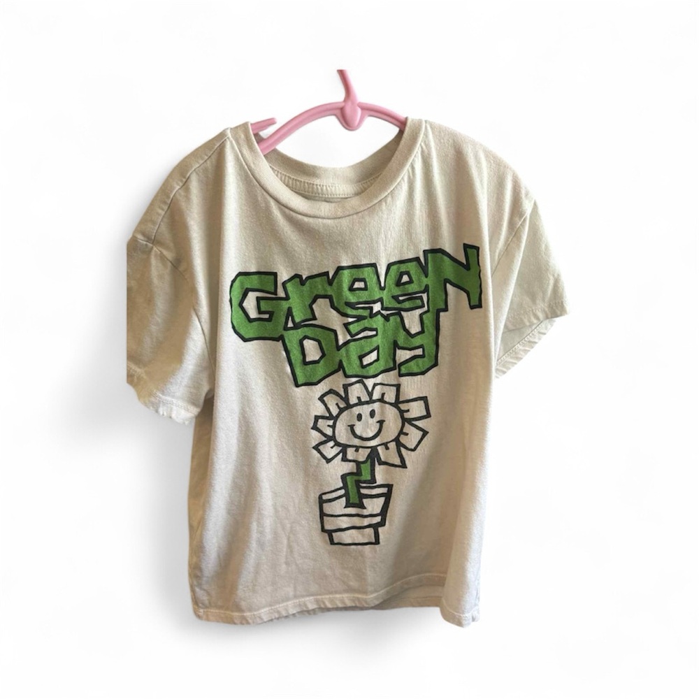 Green Day Kids Graphic T-Shirt - White and Green
